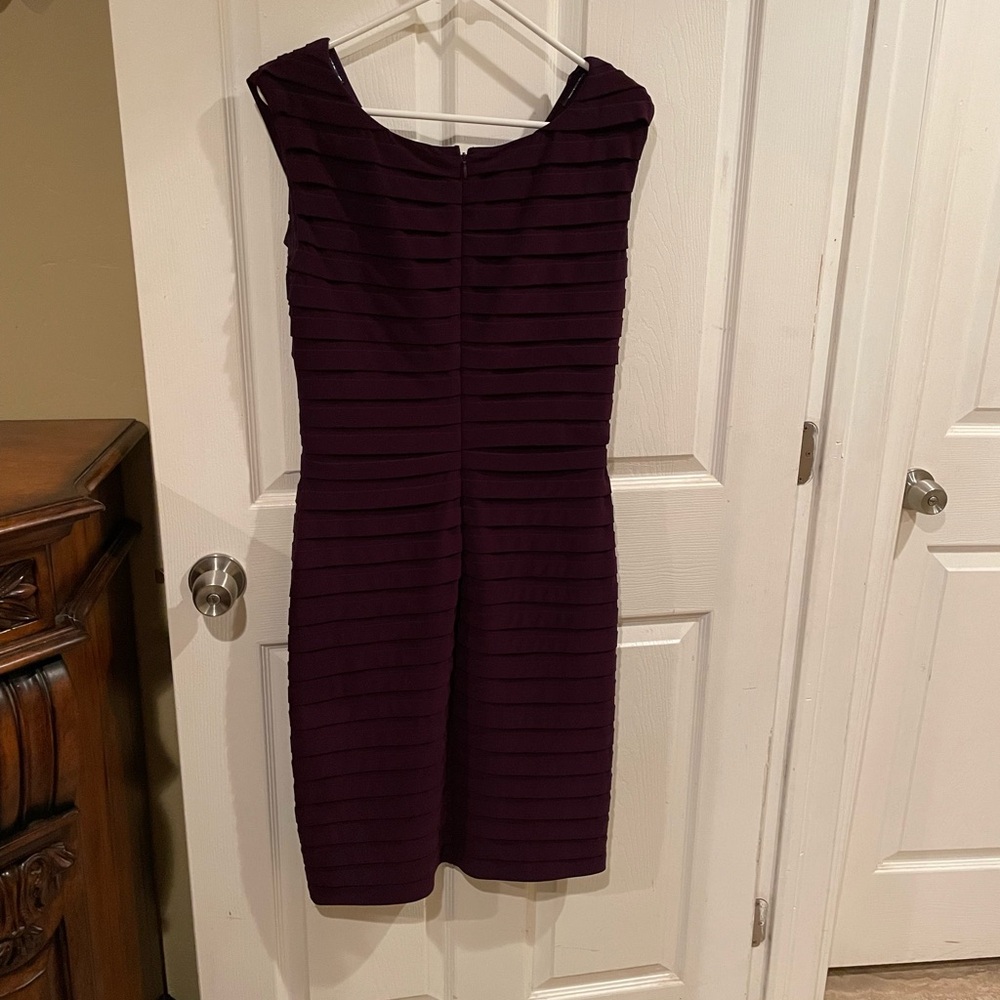 Adrianna Papell Sleeveless Ribbed Sheath Dress in Purple